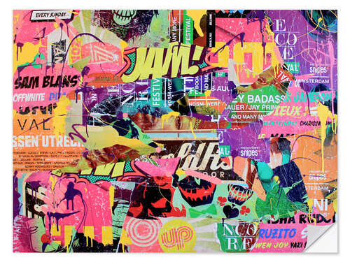 Selvklebende plakat Pop Art - Color my love