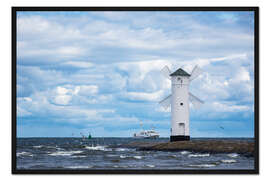 Gerahmter Kunstdruck Mole in Swinemünde, Polen