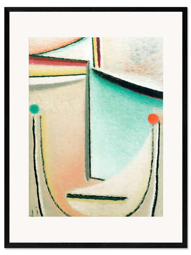 Framed art print Abstract Head: Pink Light Blue