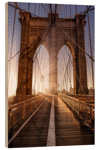 Wood print Brooklyn Bridge NYC