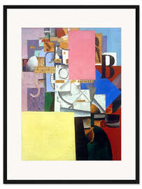 Gerahmter Kunstdruck Dame an der Litfaßsäule