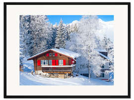 Gerahmter Kunstdruck Schweizer Alm