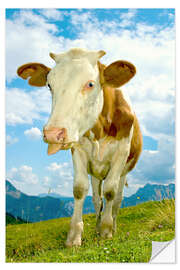 Sticker mural Vache alpine