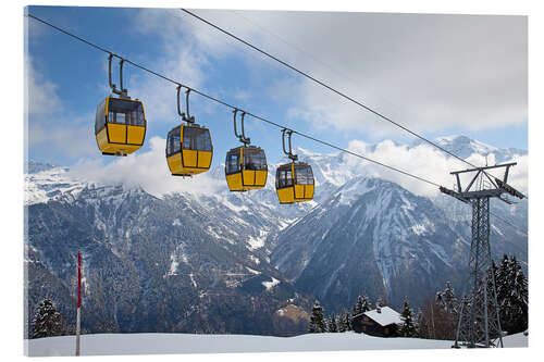 Acrylic print Cable car in the Alps