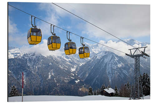 Tableau en aluminium Cable car in the Alps