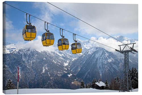 Canvas print Cable car in the Alps