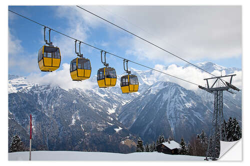 Wandsticker Seilbahnfahren in den Alpen