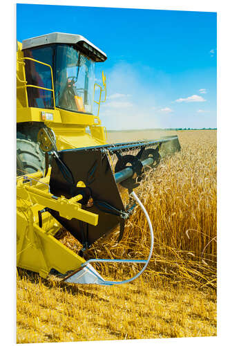 Foam board print Combine harvester at work