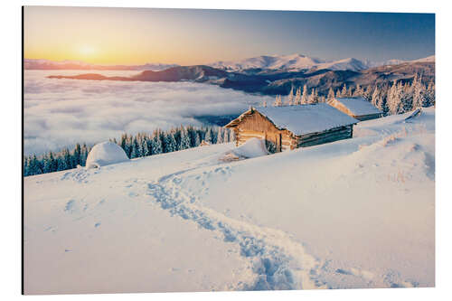 Aluminium print Hideaway in the mountains