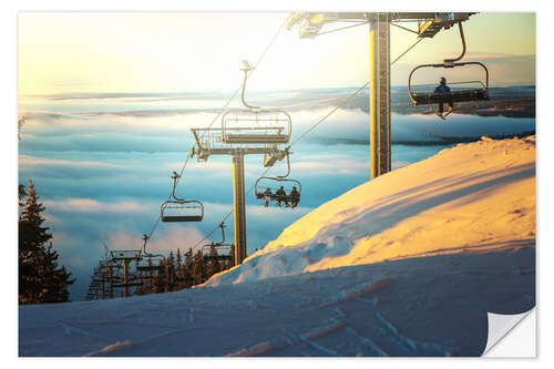 Muursticker On the ski lift