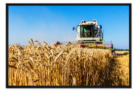 Gerahmter Kunstdruck Bauer bei der Ernte