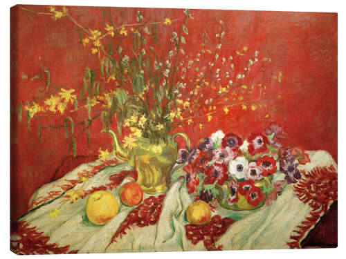 Canvas-taulu Still life against a red background