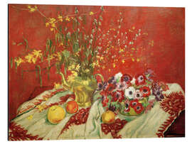 Magnettafel Stillleben vor rotem Hintergrund