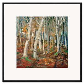 Ingelijste kunstdruk Maple Woods, Bare Trunks