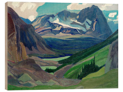 Hout print Mount Oderay, Rockies