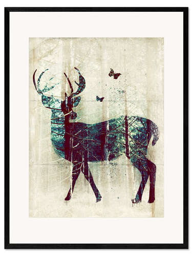 Framed art print Deer in the Wild