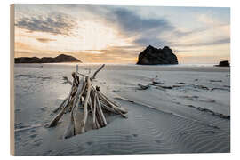 Holzbild Wharariki Beach - NZ