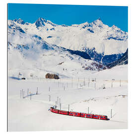 Gallery Print Rhätische Bahn am Bernina Pass in Graubünden