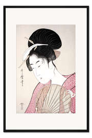 Gerahmter Kunstdruck Frau mit einem Fächer