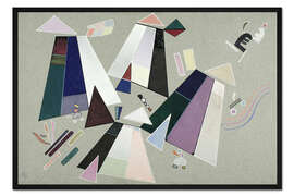 Gerahmter Kunstdruck Ohne Titel (Komposition mit grauem Hintergrund)