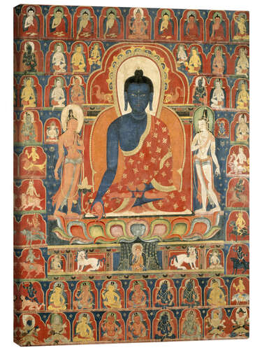 Canvas print Thangka with the Medicine Buddha