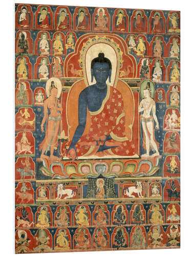 Foam board print Thangka with the Medicine Buddha