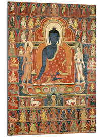 Magnettafel Bemalte Banner (Thangka) mit dem Medizin-Buddha (Bhaishajyaguru)