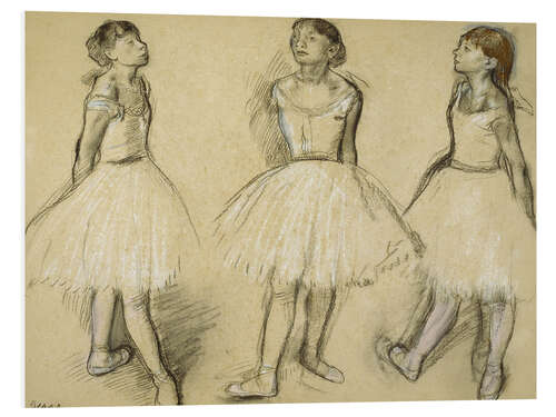 Print på skumplade Three Studies of a Dancer in Fourth Position