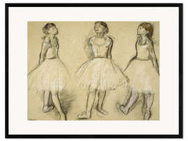 Ingelijste kunstdruk Three Studies of a Dancer in Fourth Position