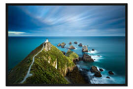 Gerahmter Kunstdruck Nugget Point Lighthouse, Nugget Point, Otago, South Island, New Zealand, Pacific