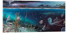 Akrylglastavla Cretaceous land and marine life, artwork