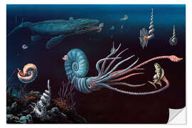 Vinilo para la pared Cretaceous marine animals, artwork