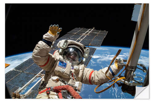 Självhäftande poster ISS spacewalk