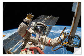 Selvklebende plakat ISS spacewalk