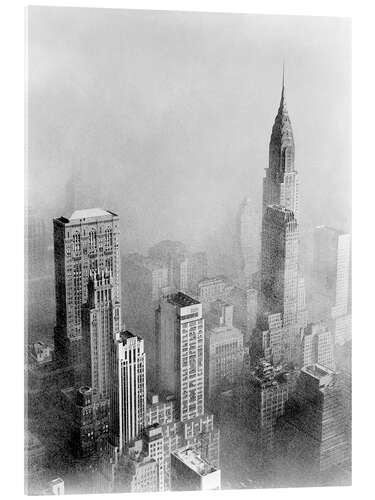 Acrylglasbild Smog and New York skyscrapers, 1950s