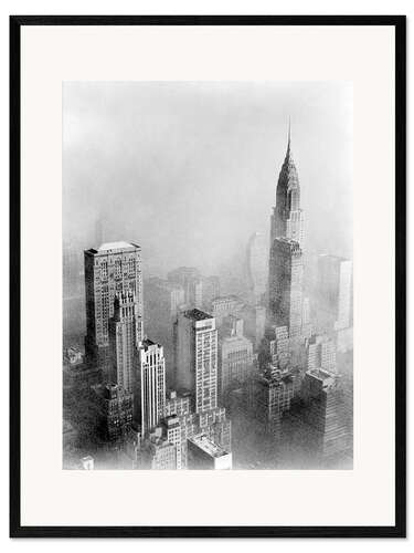 Plakat artystyczny premium w ramie Smog and New York skyscrapers, 1950s