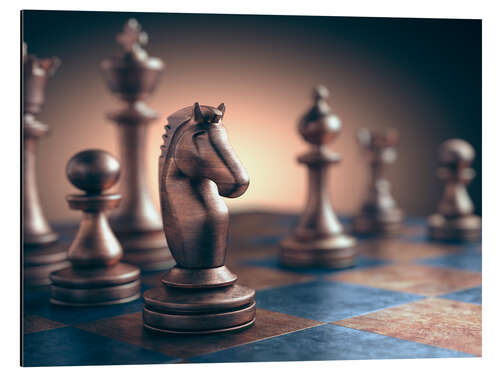 Aluminium print Chess piece on chess board