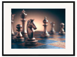 Kehystetty taidepainatus Chess piece on chess board