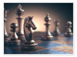Print  Chess piece on chess board - Ktsdesign