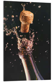 Obraz na szkle akrylowym Champagne bottle and cork