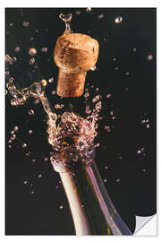 Naklejka na ścianę Champagne bottle and cork