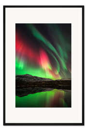 Gerahmter Kunstdruck Aurora Borealis, Norwegen I
