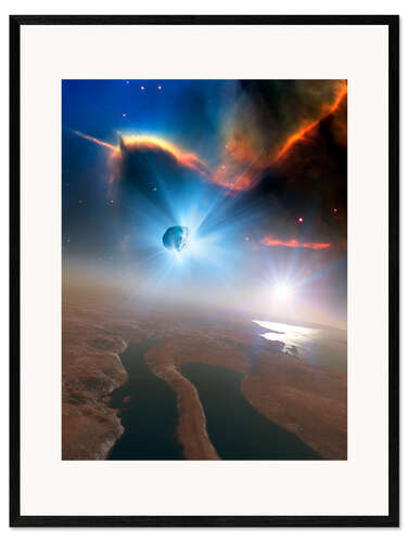 Gerahmter Kunstdruck Active comet, illustration