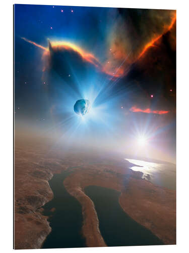 Gallery print Active comet, illustration