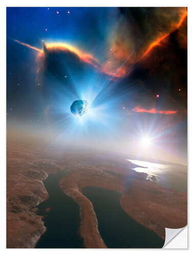 Selvklebende plakat Active comet, illustration