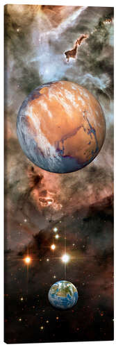 Canvas print Alien planets and Carina Nebula