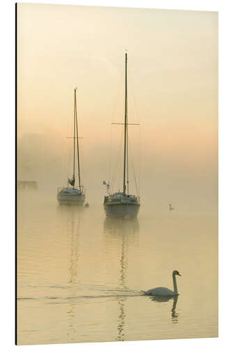 Tableau en aluminium Matin brumeux sur le lac Windermere, Royaume-Uni