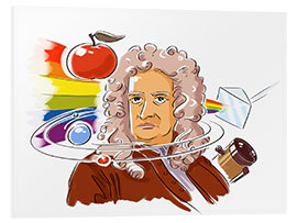 Foam board print Isaac Newton, English physicist