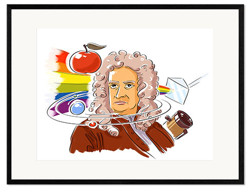 Kehystetty taidepainatus Isaac Newton, Englanti fyysikko