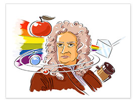 Wall print Isaac Newton, English physicist - Harald Ritsch